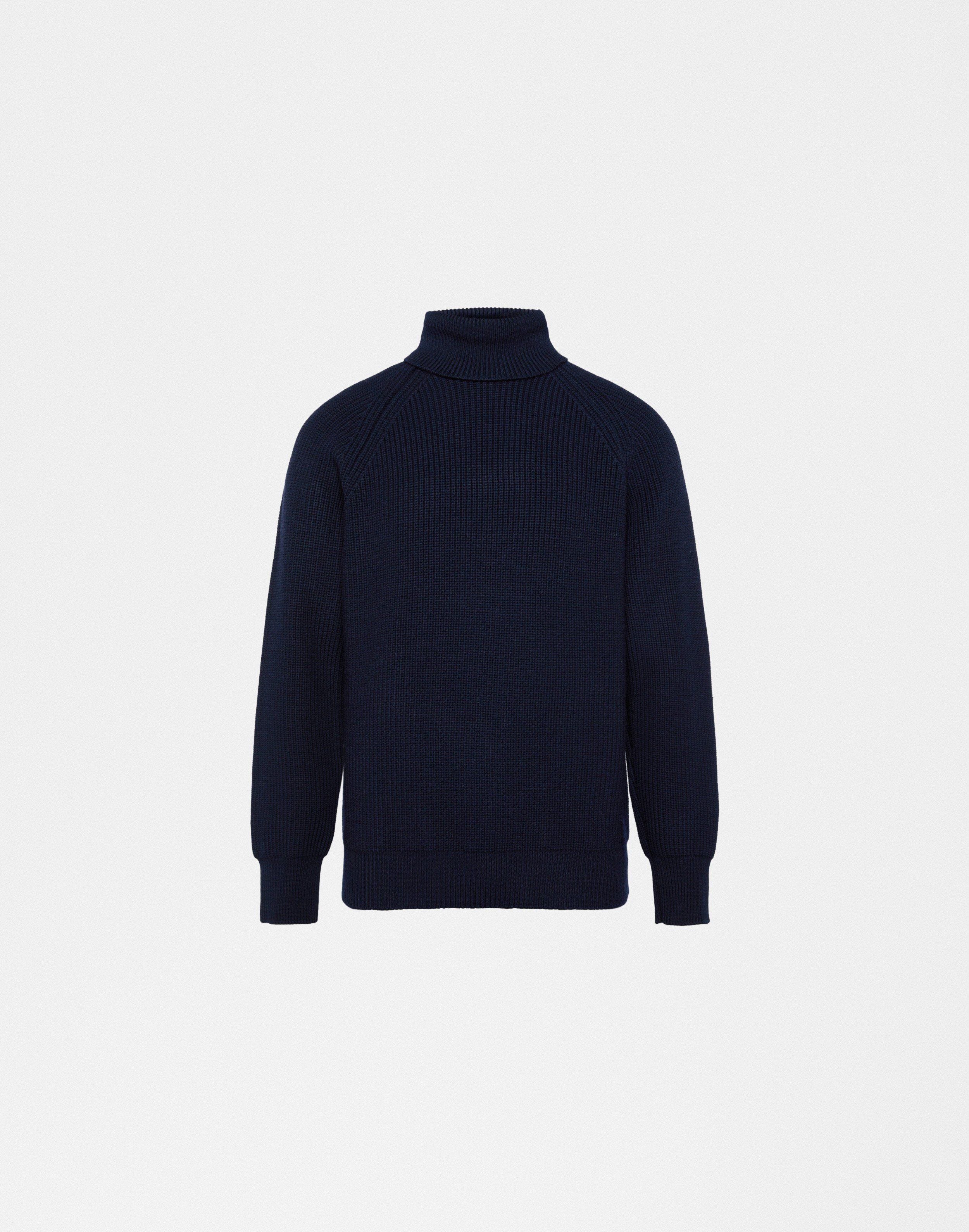 Blue Monotone turtleneck sweater | Lardini