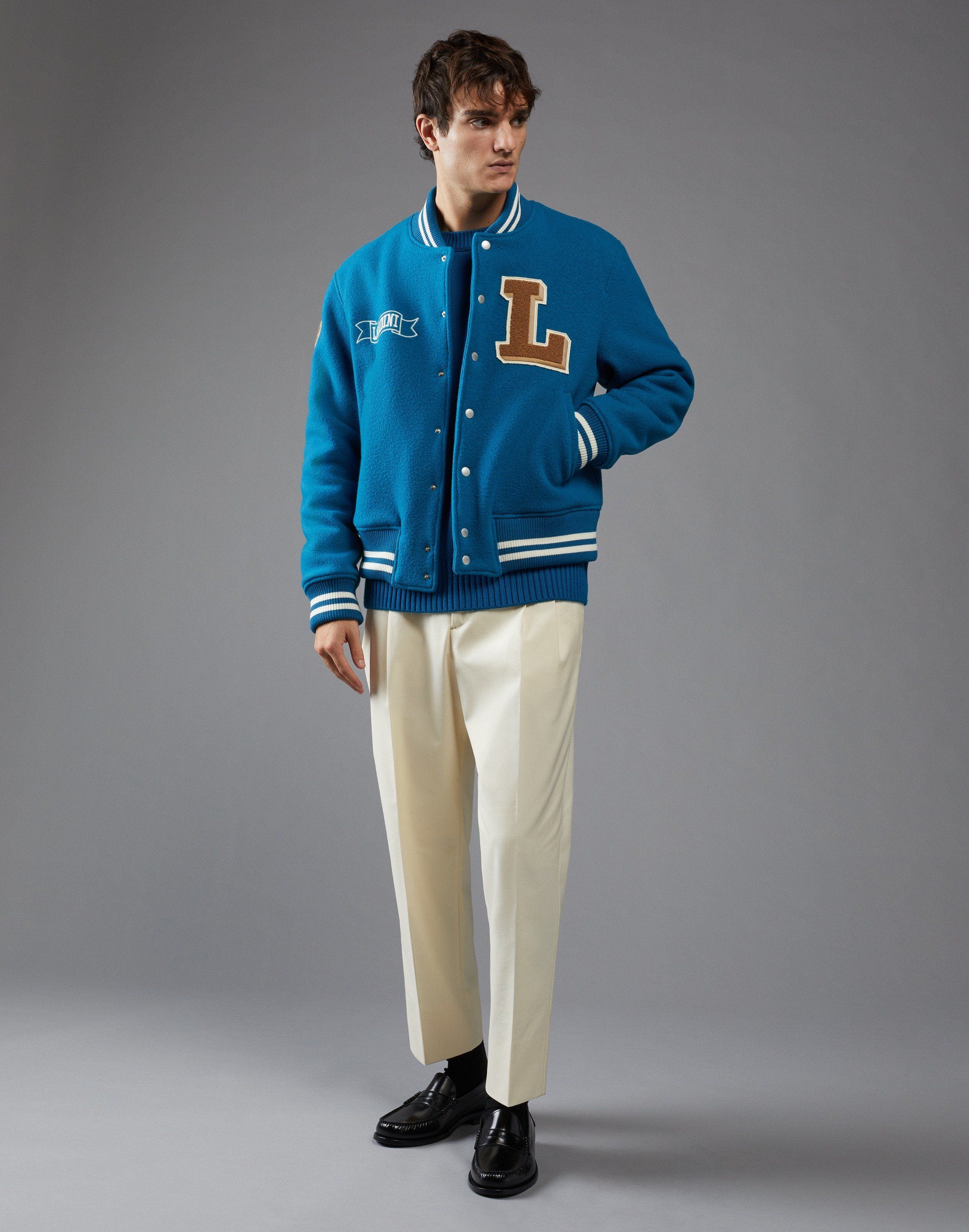 Green Terzini for Lardini short Varsity jacket