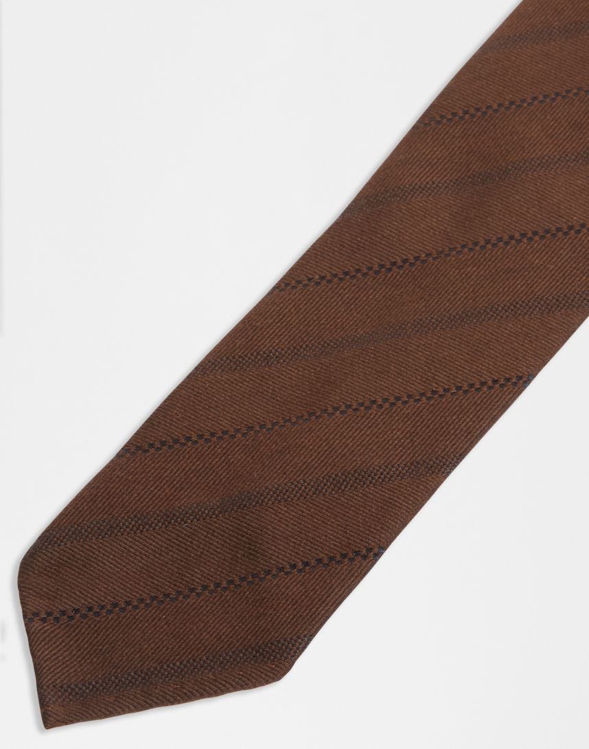 Wool and silk jacquard tie with regimental pattern