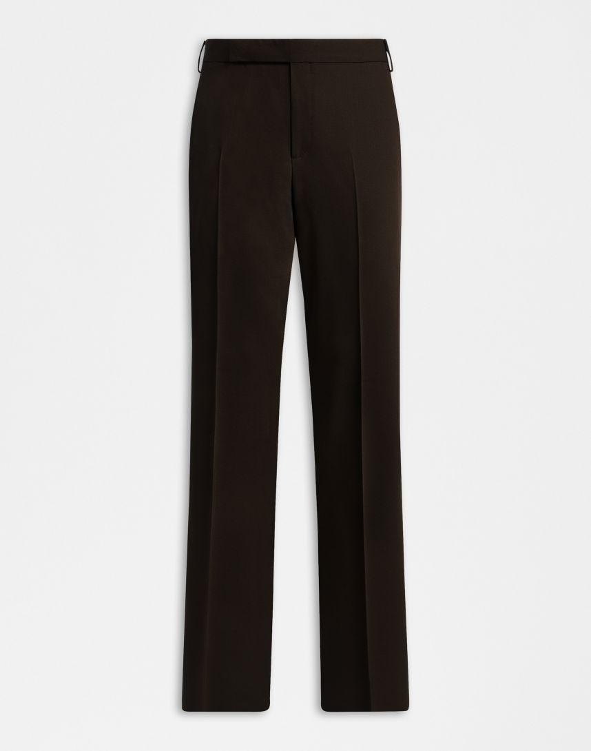 Pantalon Attitude marron en laine 