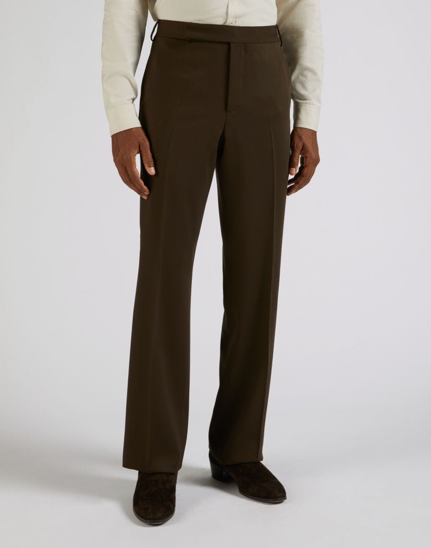 Brown wool Attitude trousers