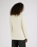 White six-button double-breasted jacket in soft wool and silk canvas 4