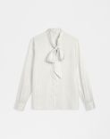 White habotai silk shirt with bow 1