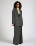 Regular-waist trousers in grey micro-check wool 3