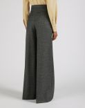 Regular-waist trousers in grey micro-check wool 4