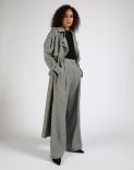 Grey high-waist trousers in cotton and wool blend melange 3