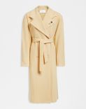 Yellow double-breasted long cashmere coat 1