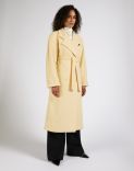 Yellow double-breasted long cashmere coat 2