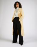 Yellow double-breasted long cashmere coat 3