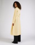 Yellow double-breasted long cashmere coat 4