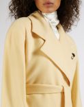 Yellow double-breasted long cashmere coat 5