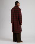 English Shetland wool large check double-breasted coat  4