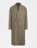 Wool cashmere fabric patterned double-breasted coat. 1