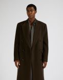 Brown 6-button wool double-breasted coat 3