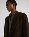 Brown 6-button wool double-breasted coat 5