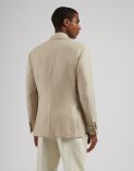 Veste droite Special Line beige en cachemire et soie 4