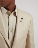 Special Line beige single-breasted cashmere and silk jacket 5