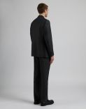 Feeling line grey and black suit in pure wool damier fabric 3