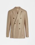 Special Line beige double-breasted jacket in natural stretch cashmere 1