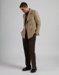 Special Line beige double-breasted jacket in natural stretch cashmere 3