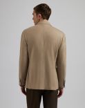 Beigefarbene doppelreihige Special Line-Jacke aus Natural Stretch-Kaschmir 4