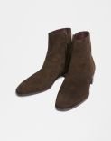 Brown sheepskin suede ankle boot 1