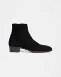 Black sheepskin suede ankle boot 2