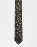 Pure silk tie with contrasting geometric pattern  3