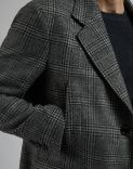 Single-breasted jacket in grey and black patterned cashmere lambswool 5