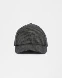 Wool baseball cap with grey and black damier pattern 1