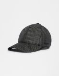 Cappello baseball in lana con disegno damier grigio-nero 2