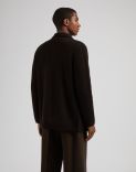 Brown knitted jacket in 100% eco-friendly cashmere 4