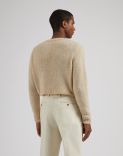 Maglia girocollo beige a manica lunga 4