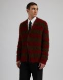 Cardigan in kid mohair con lavorazione jacquard bicolore 2