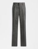 Miami trousers in pure grey wool with contrasting diagonal pattern 1