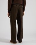 Pantalon Miami marron en tissu fluide de pure laine 4