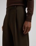 Pantalon Miami marron en tissu fluide de pure laine 5