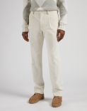 Feeling trousers in cream-coloured 500-line velvet 2