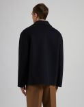 Blue wool 6-button double-breasted short pea coat 4