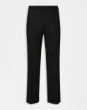 Black combed flannel trousers 1