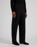 Black combed flannel trousers 2