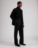 Black combed flannel trousers 3