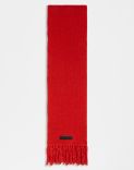 Red wool and cashmere knit fringed scarf 1