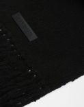 Black wool and cashmere knit fringed scarf 2