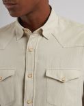 Cream-coloured 3000-line velvet research shirt 5