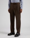 Brown Feeling trousers in combed flannel 2