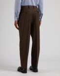 Brown Feeling trousers in combed flannel 4