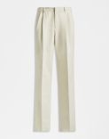 Pantalone Feeling in twill di cotone color panna 1