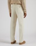 Pantalon Feeling en sergé de coton couleur crème 4