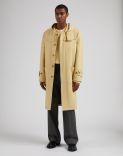 Pastel yellow cashmere wool hooded duffle coat 3